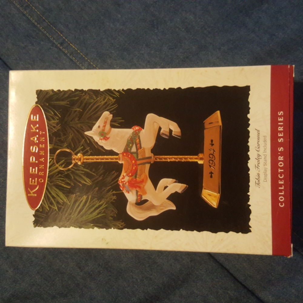 Hallmark 1994 Tobin Fraley Carousel Porcelain Holiday Christmas Ornament